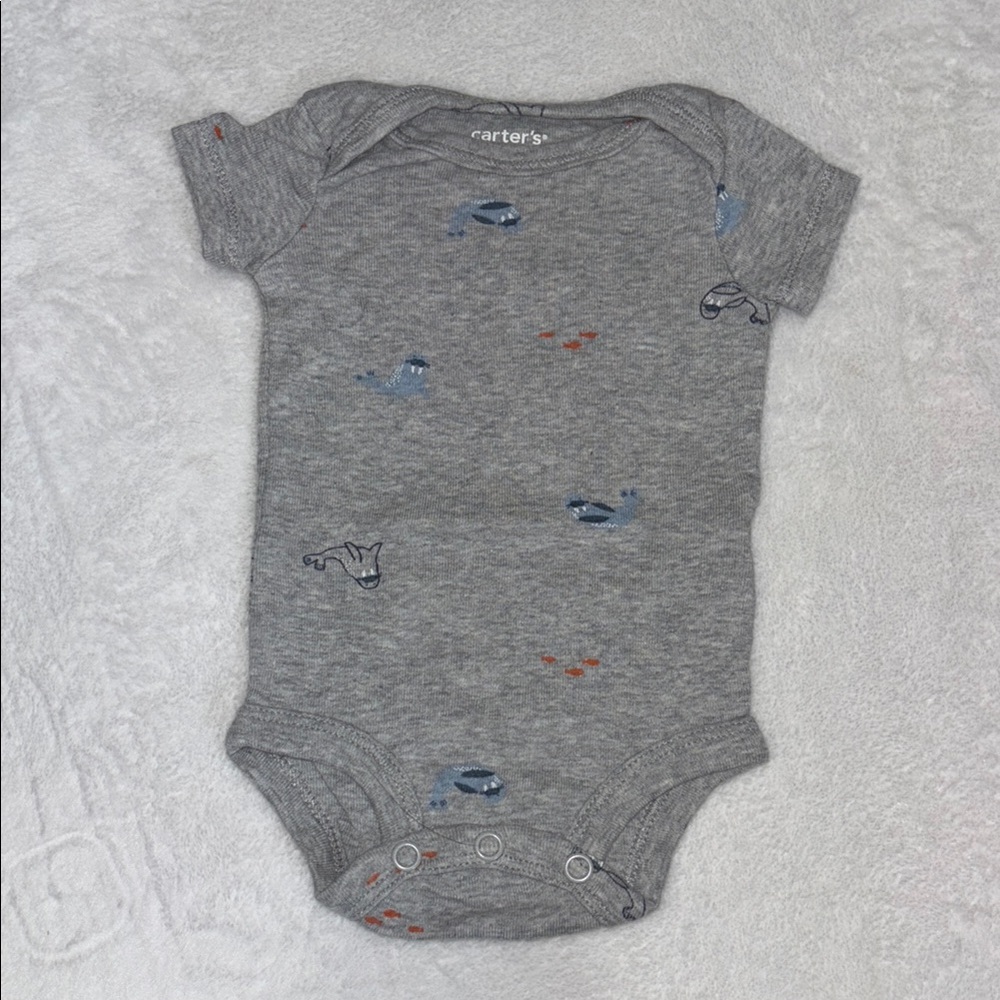 (3 for $10) Carter's Gray and Blue walrus Bodysuit